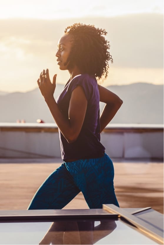 Woman running outside